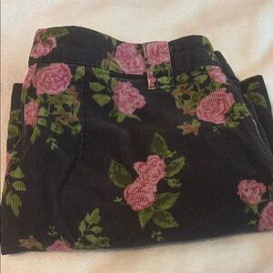 Wild Fable Black Floral Corduroy Skirt